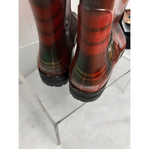 Lauren Ralph Lauren Women's Size 6B Rossalyn II Red Tartan Plaid Rain Boots - Picture 3 of 5